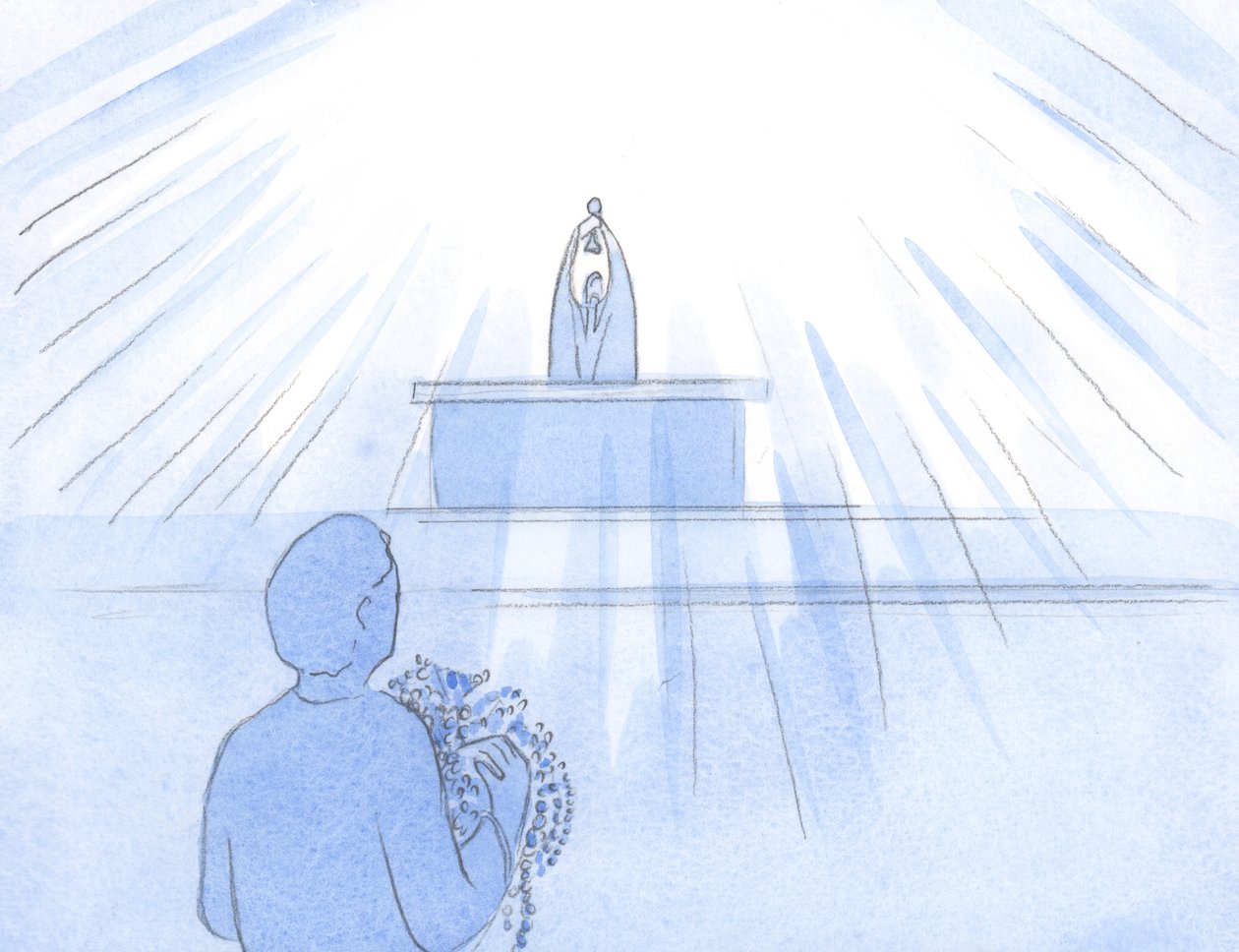 Het leek alsof we armenvol parels en robijnen droegen, voor God de Vader: Jezus is onze dank, lof, herstel en smeekbede. door Elizabeth Wang