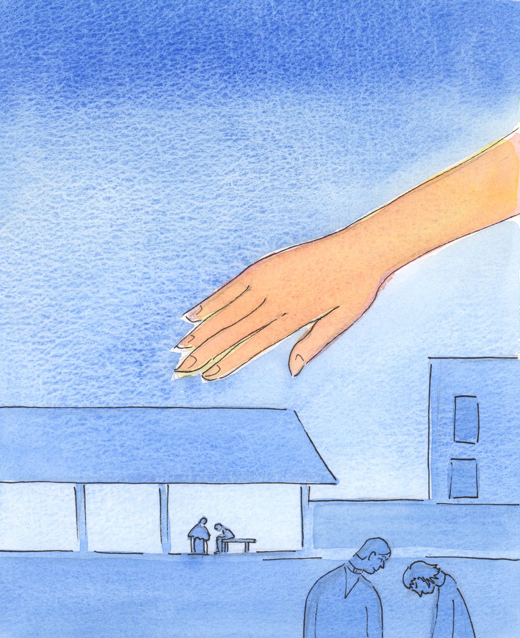 Het is alsof de hand van de Vader zich uitstrekt over die plaatsen waar biechten worden gehoord, 2003 door Elizabeth Wang