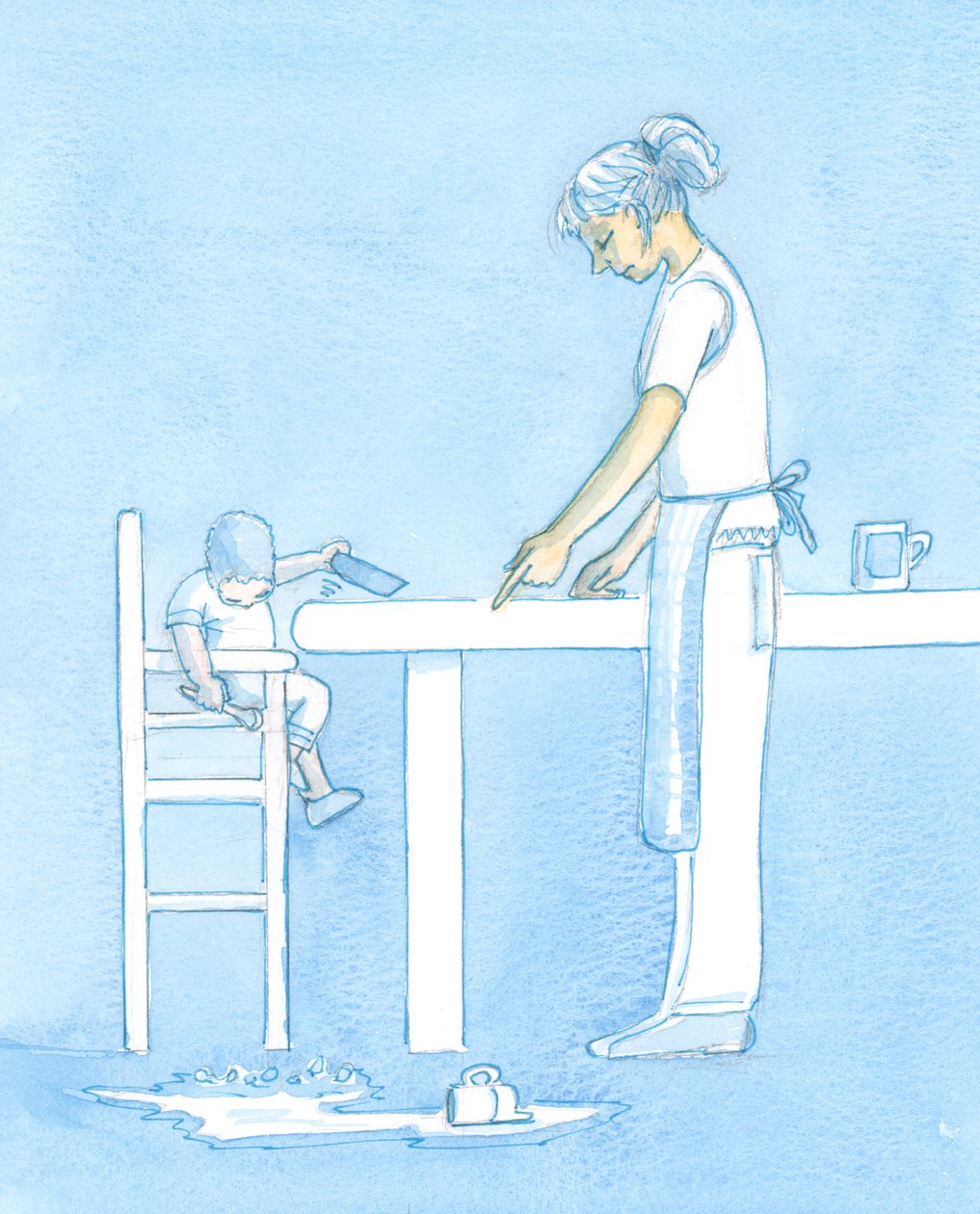 Net zoals een kind tafelmanieren en zorg voor anderen moet leren, door instructie en voorbeeld, zo moet een christen leren hoe te bidden en te knielen, en eerbied te tonen aan God door Elizabeth Wang