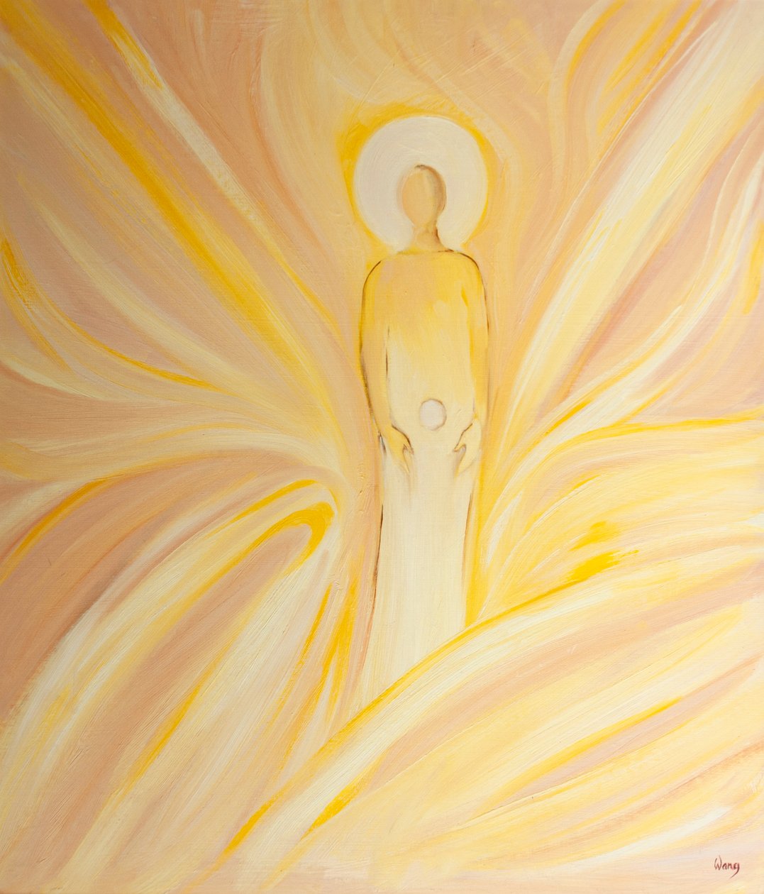 St. Anna ontving in haar schoot de Onbevlekte, als een hostie; de Maagd Maria, die de Moeder van God zou worden door Elizabeth Wang