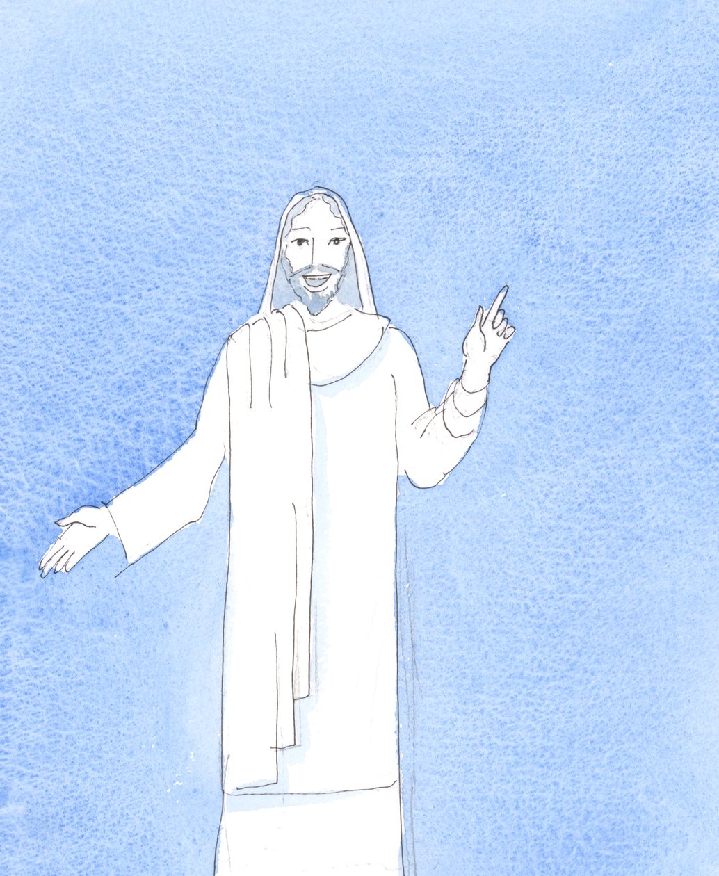 Petrus sprak met verve, vreugde en volle overtuiging over Christus, 2004 (aquarel op papier) door Elizabeth Wang