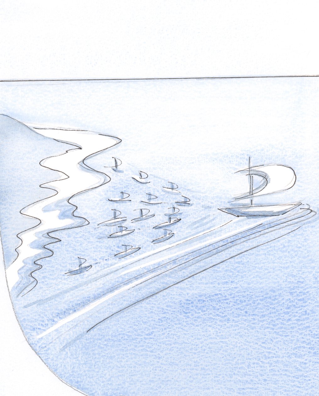 De ziel die op Christus vertrouwt is als een schip waarvan de zeilen gevuld zijn met de wind van genade, die anderen in zijn kielzog trekt door Elizabeth Wang