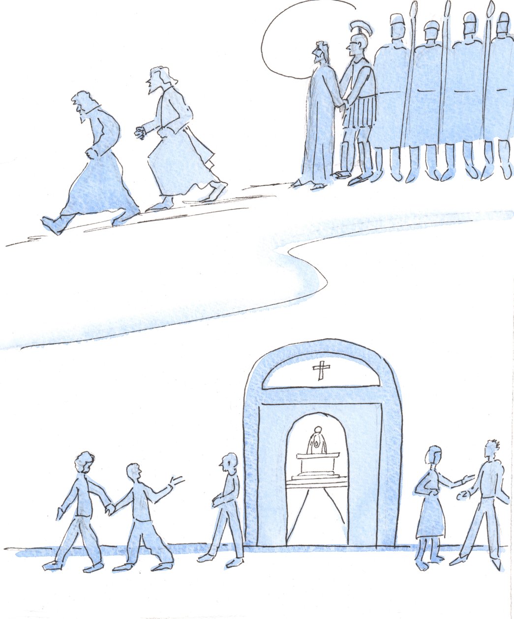 Die vrienden van Christus vandaag die geen moeite doen om naar de mis te gaan, gedragen zich als die vrienden van Christus, lang geleden, die wegrenden toen Christus werd gearresteerd en gekruisigd door Elizabeth Wang