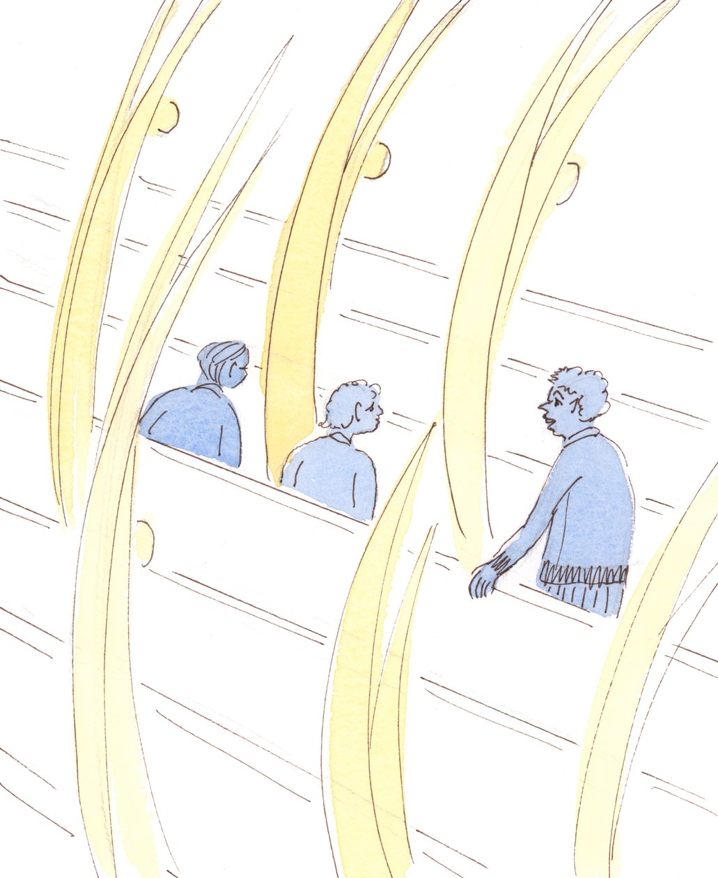 Wanneer mensen onnodig kletsen in de kerk, bidden hun Beschermengelen nog steeds tot Jezus, en eren Hem door hun eerbiedige stilte door Elizabeth Wang