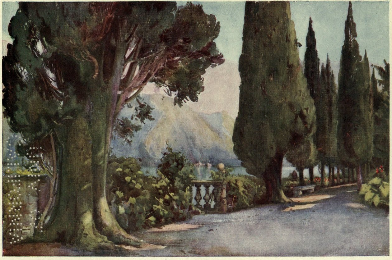 Cypress Avenue, Villa del Pizzo, Lago di Como, Illustratie uit 