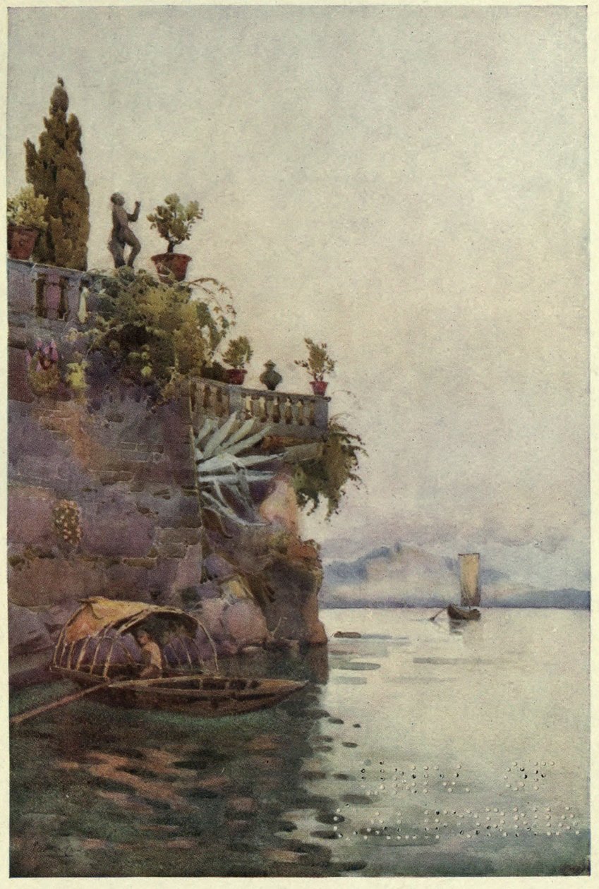 In de schaduw van het terras, Lago di Como, Illustratie uit 