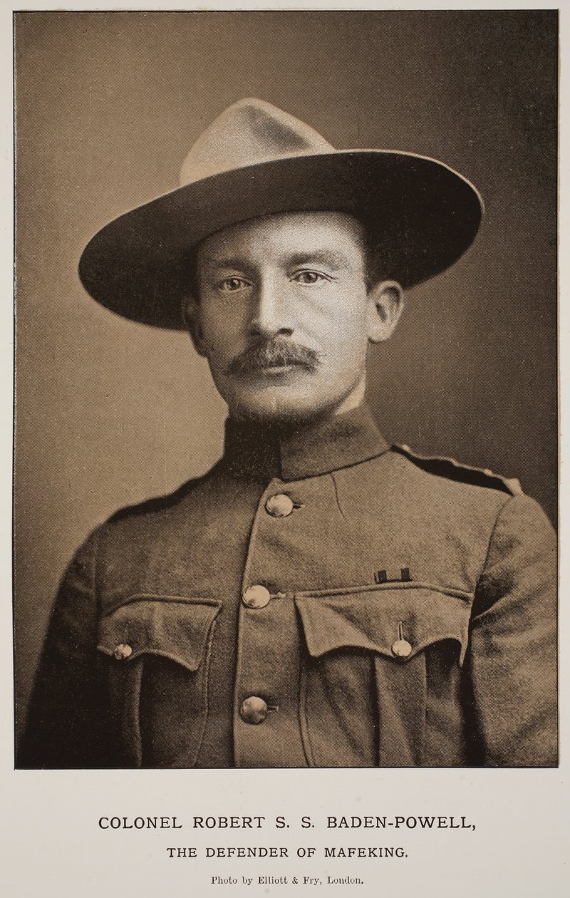 Kolonel Robert S.S. Baden-Powell, de verdediger van Mafeking door Elliott und Fry Studio