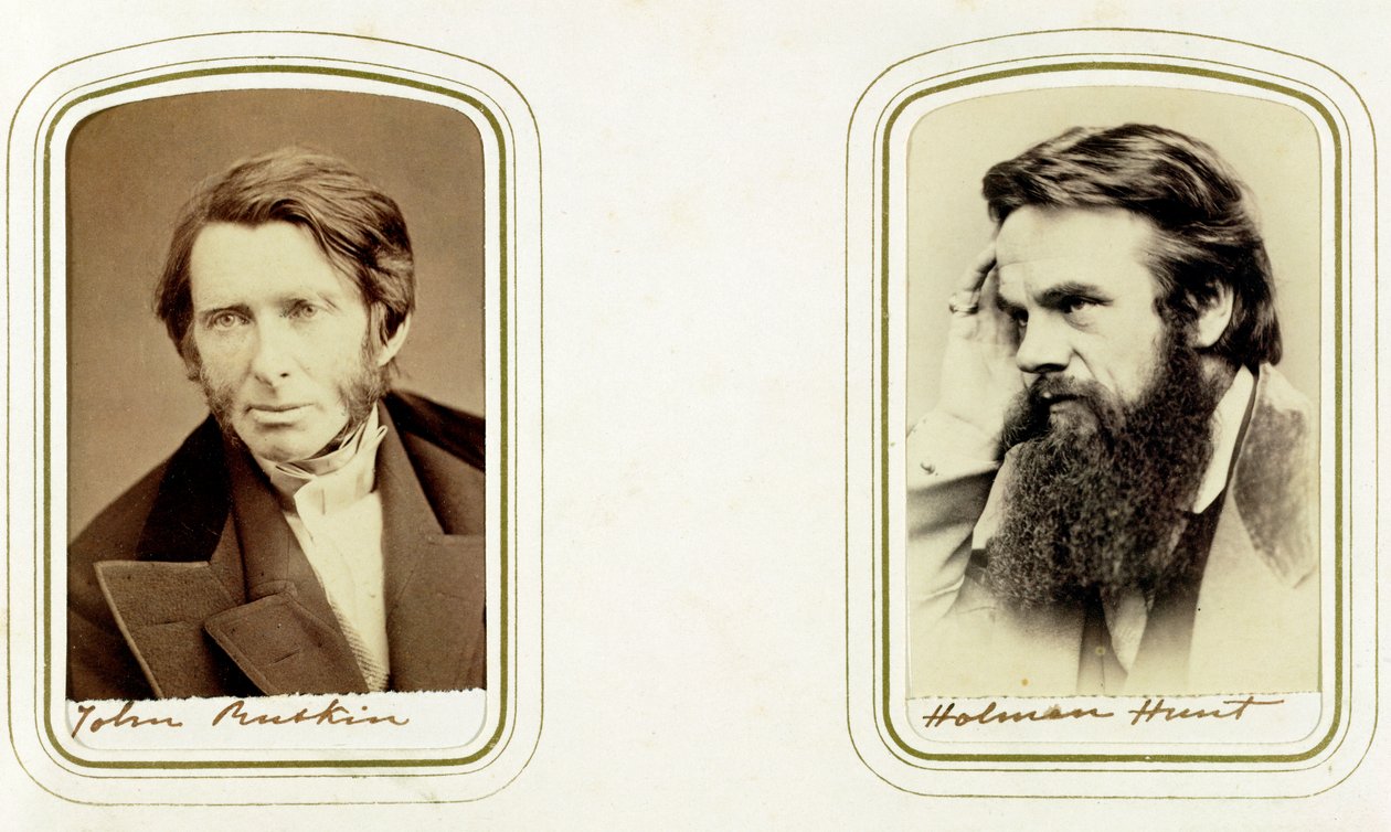 John Ruskin, Engelse kunstenaar, dichter en criticus, en William Holman Hunt, Engelse kunstenaar, 1865 door Elliott and Fry