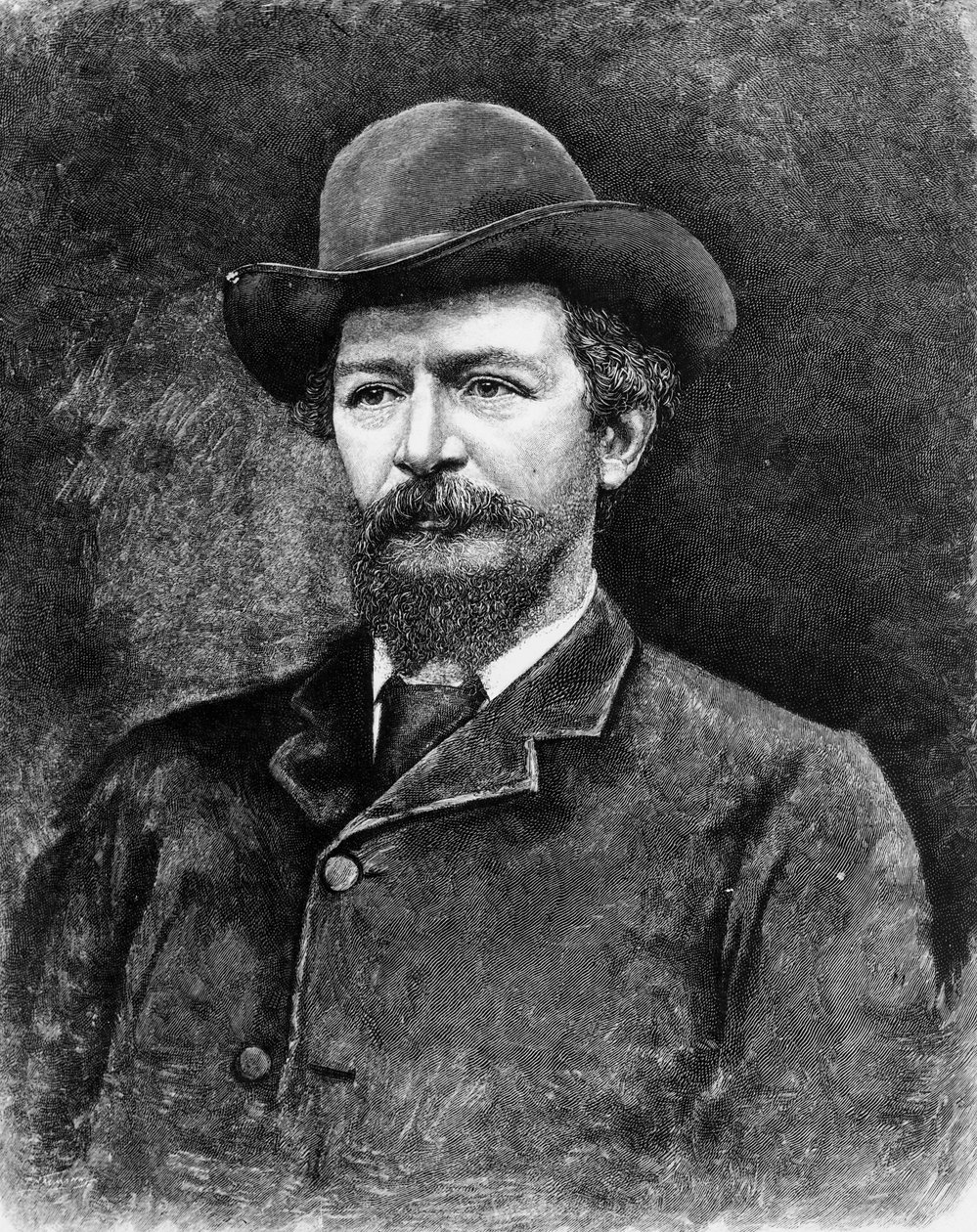 Algernon Charles Swinburne, gegraveerd van een foto door Elliott und Fry Studio