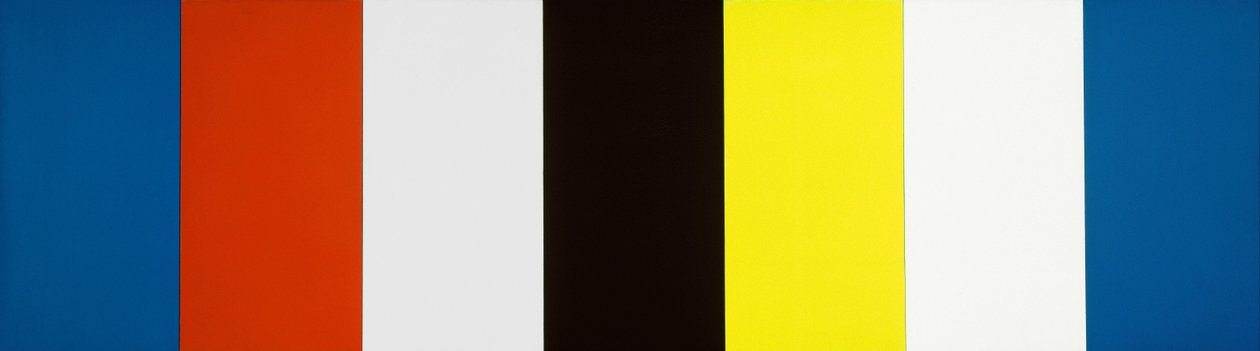 Rood Geel Blauw Wit en Zwart door Ellsworth Kelly