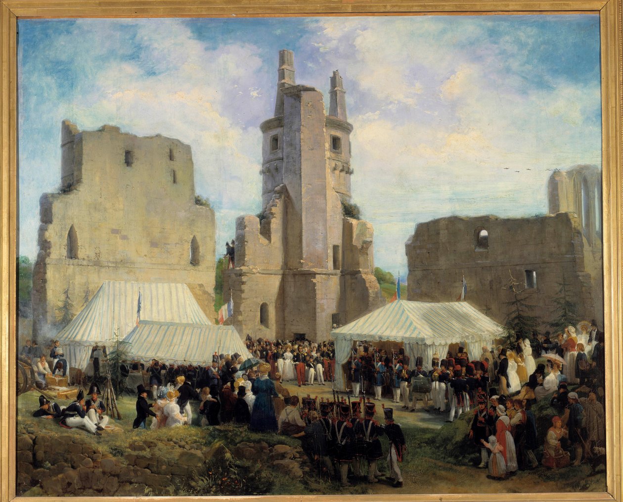 Wandeling van zijn majesteit Lodewijk Filips I en zijn familie (schilderij) (1832) door Eloi-Firmin Feron
