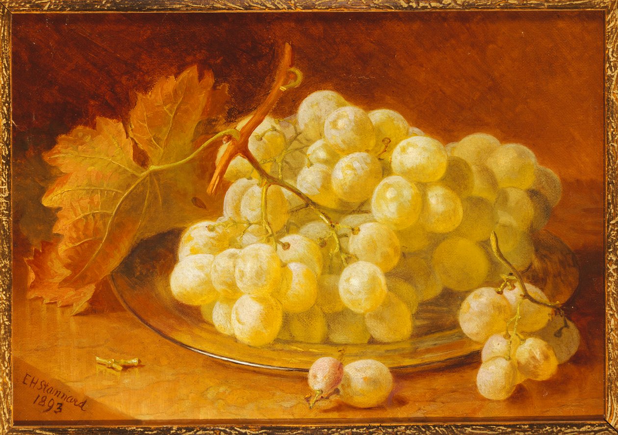 Druiven op een zilveren bord, 1893 door Eloise Harriet Stannard