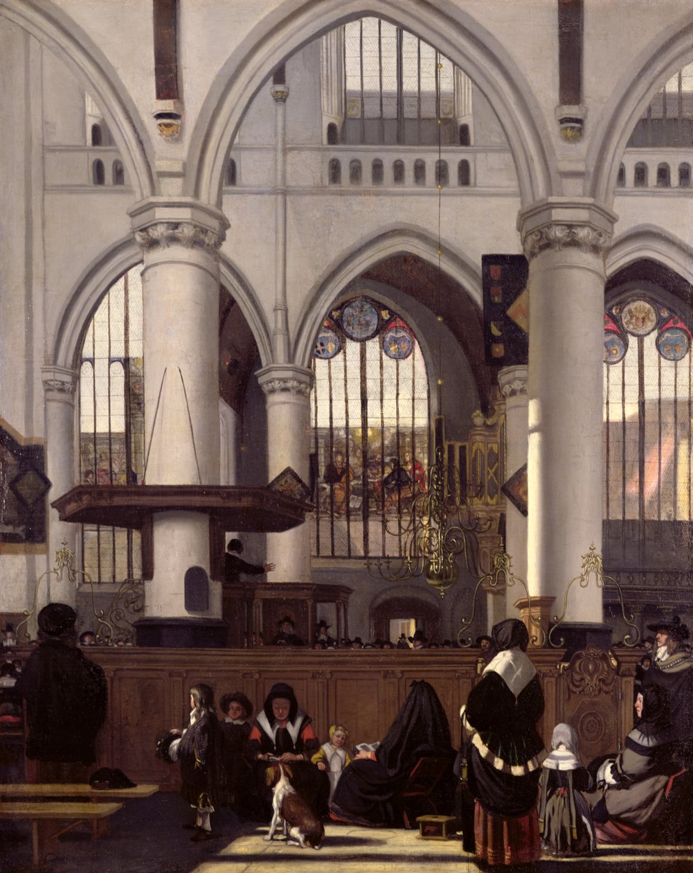 Het interieur van de Oude Kerk, Amsterdam, c.1660 door Emanuel de Witte