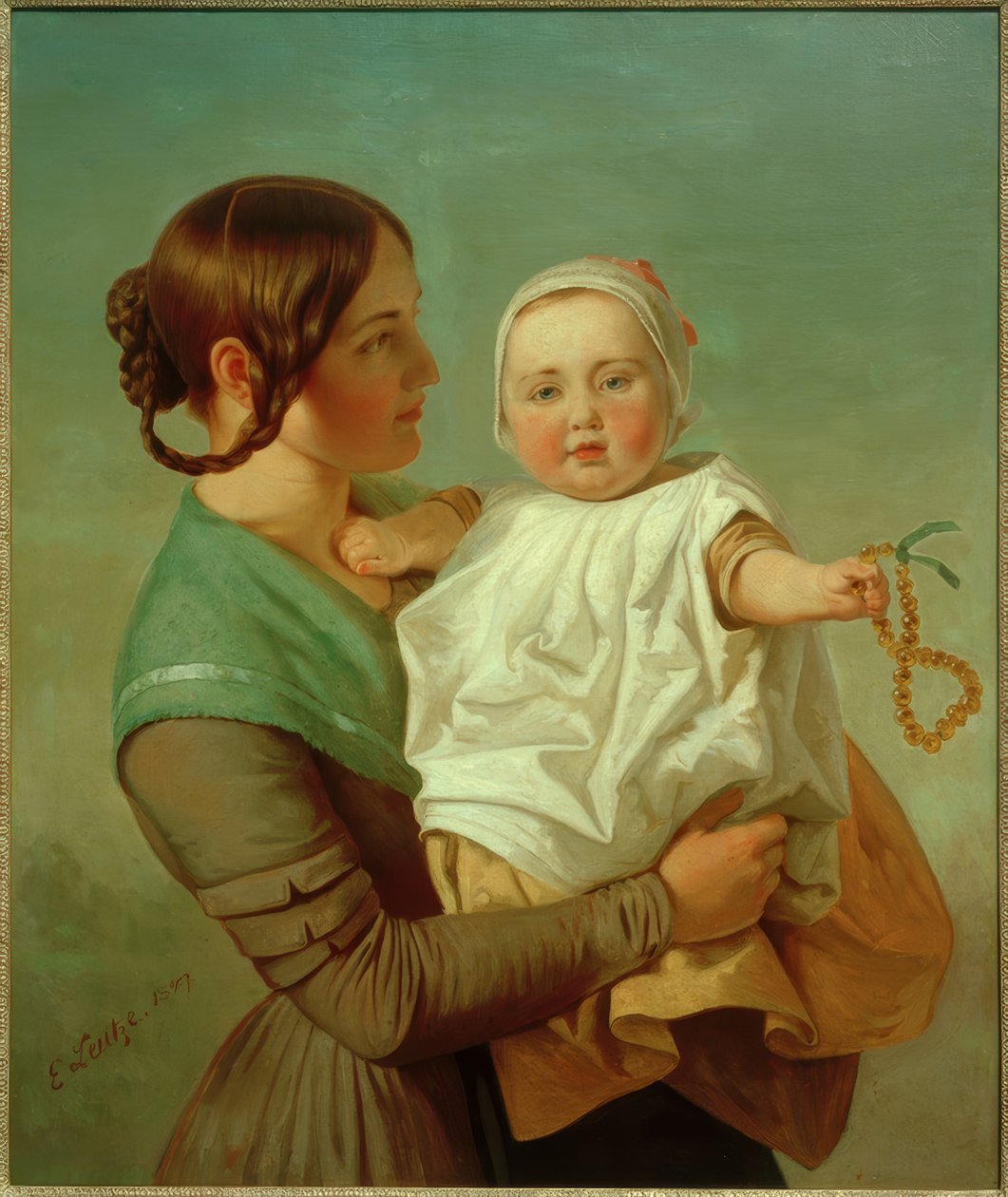 De barnsteenketting (echtgenote en dochter) door Emanuel Gottlieb Leutze