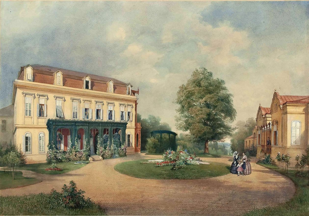 Emanuel Stöckler Landhuis van de familie Albert Hardt in Hadersdorf bij Wenen 1854 door Emanuel Stöckler