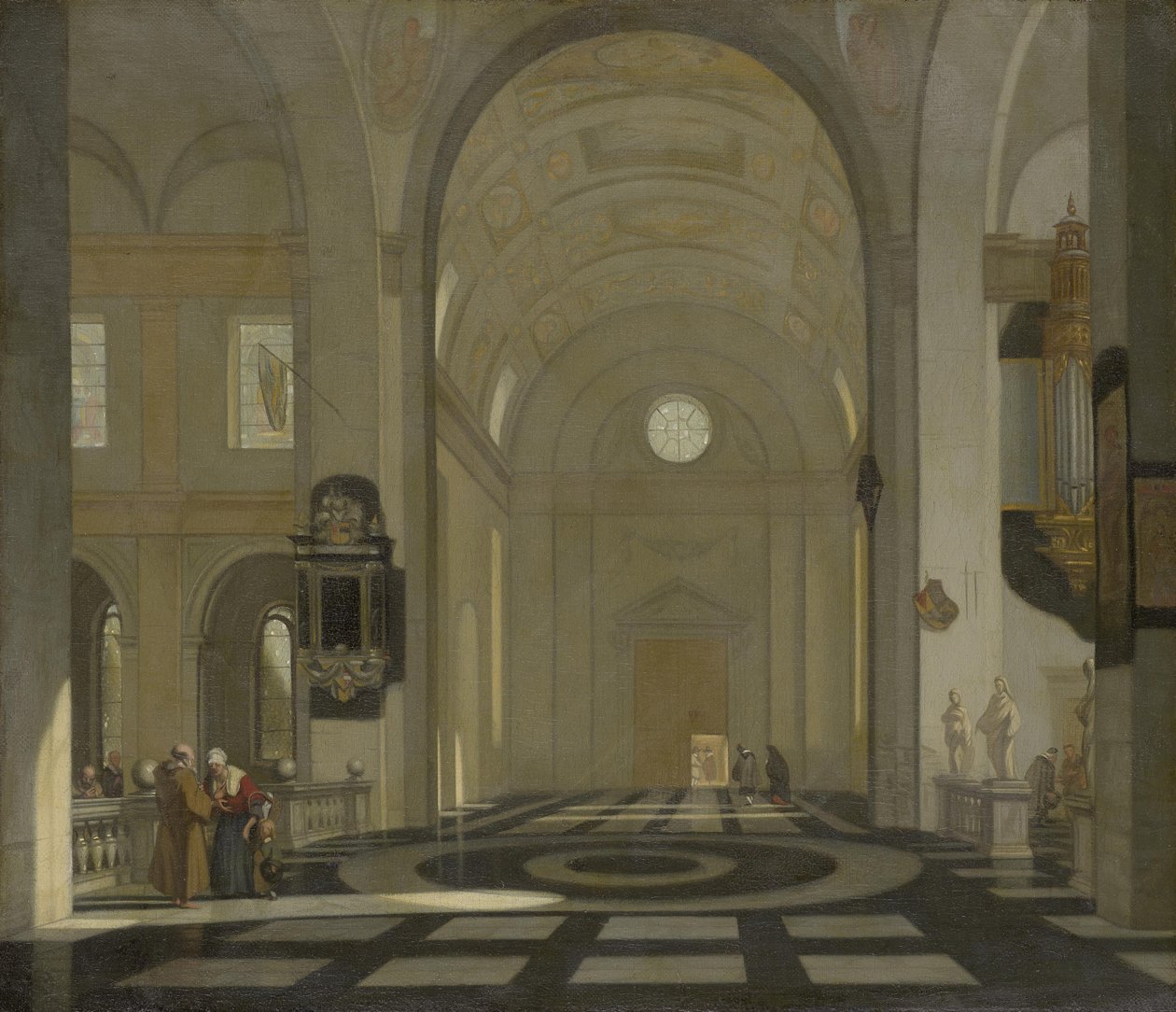 Interieur van een barokke kerk door Emanuel de Witte