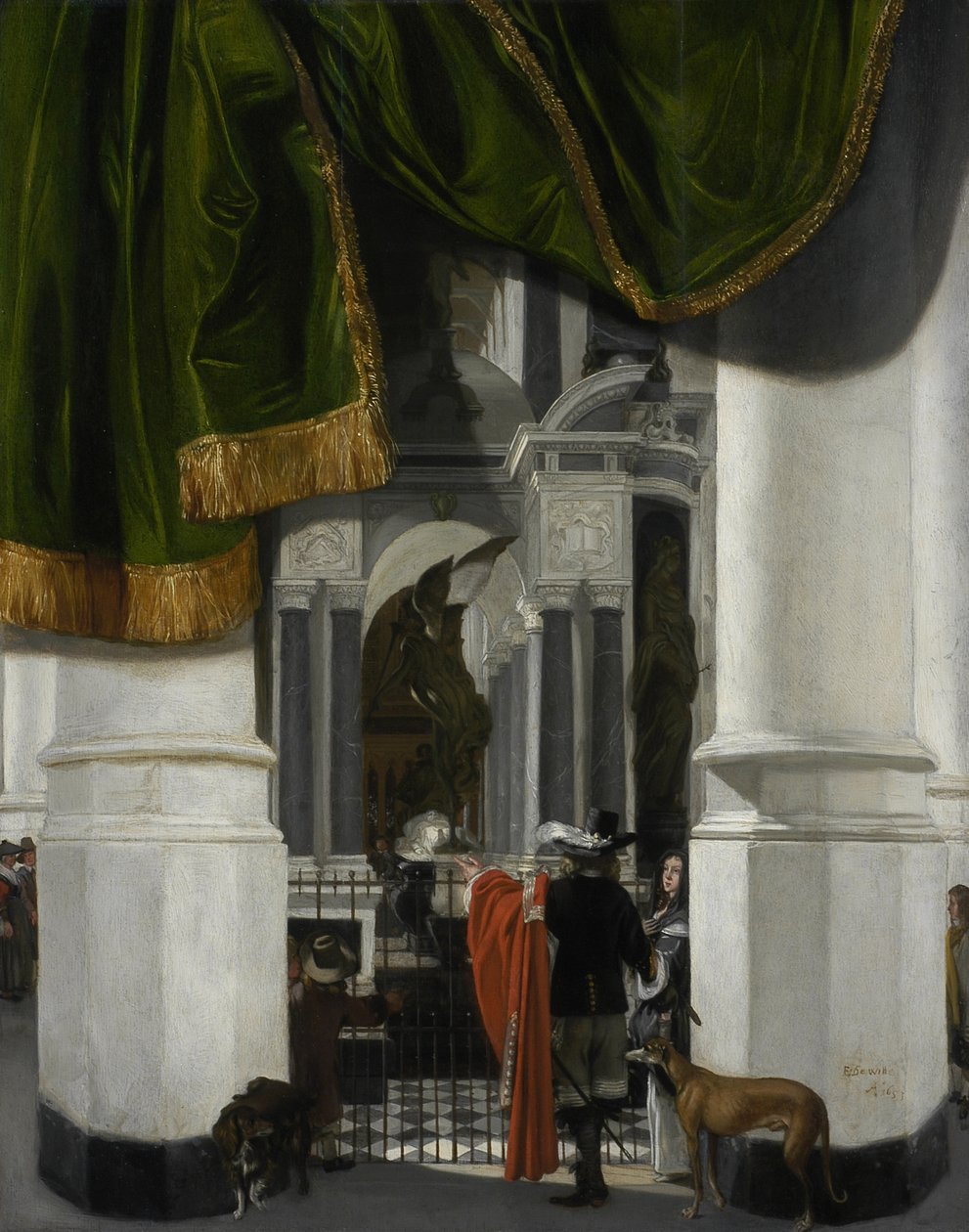 Interieur van de Nieuwe Kerk in Delft met het graf van Willem de Zwijger door Emanuel de Witte