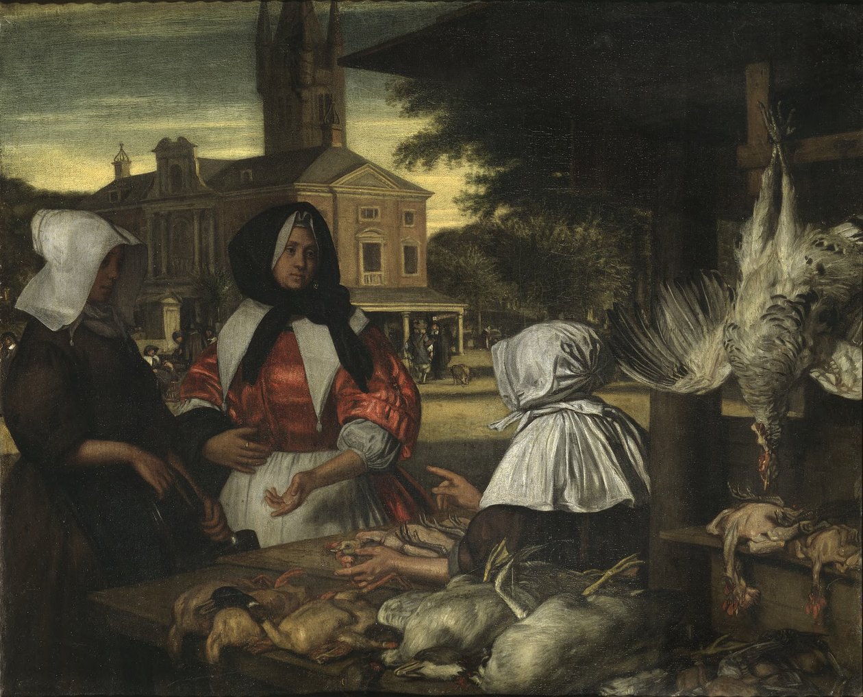 De vogelmarkt, Amsterdam door Emanuel de Witte
