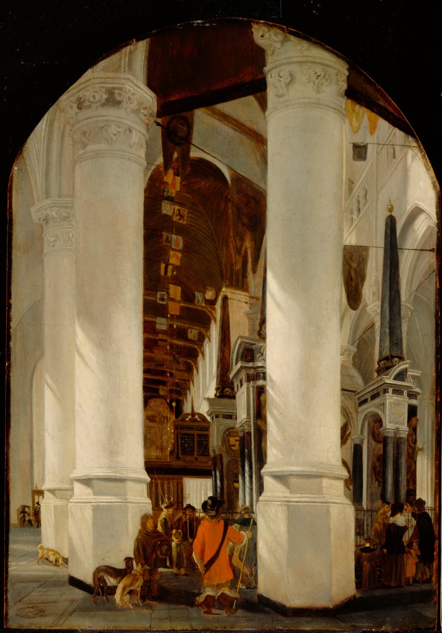 De Nieuwe Kerk in Delft met het graf van Willem de Zwijger, ca. 1650-51 door Emanuel de Witte