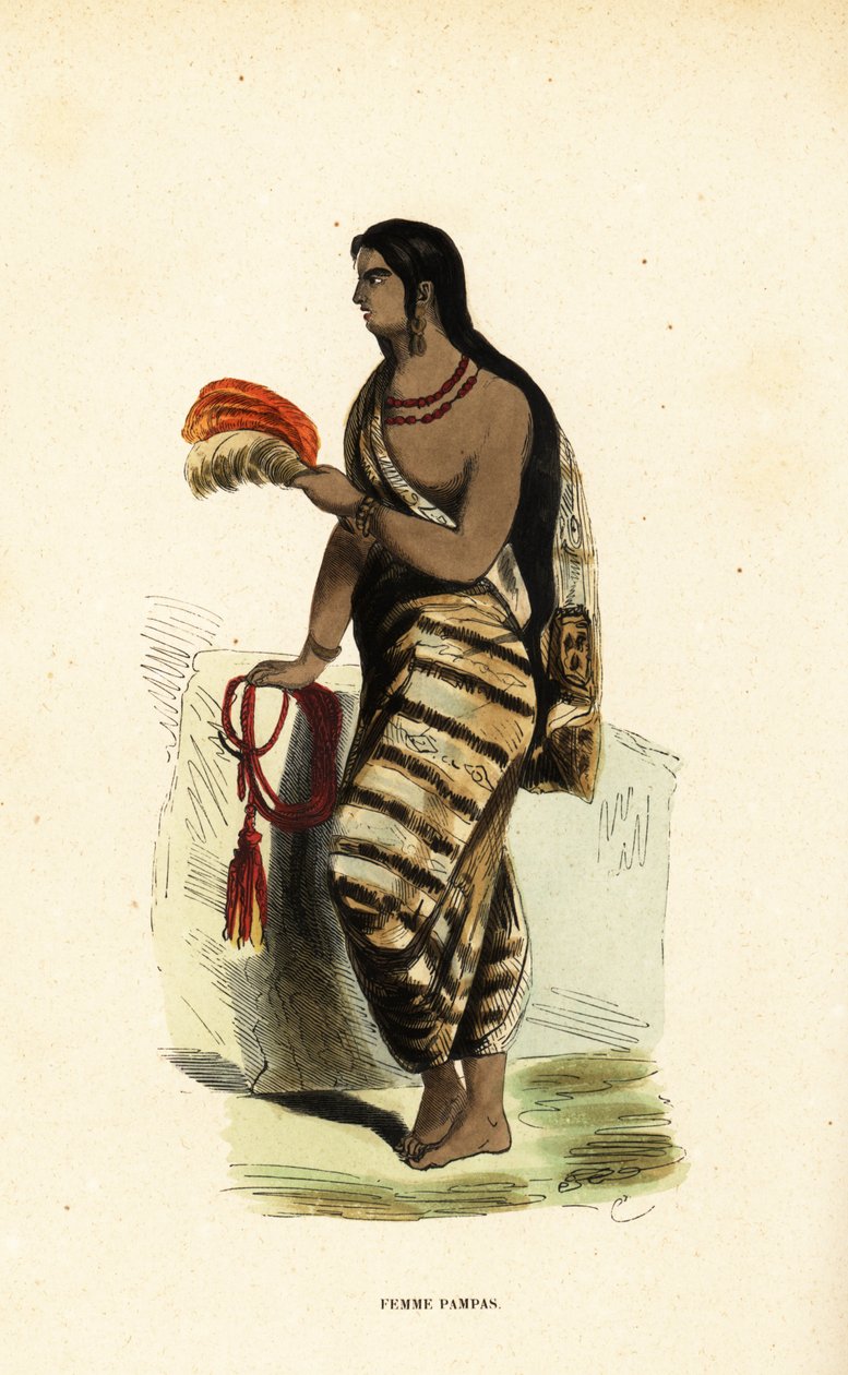 Vrouw van de Pampas laaglanden, Argentinië door Emeric Essex (after) Vidal