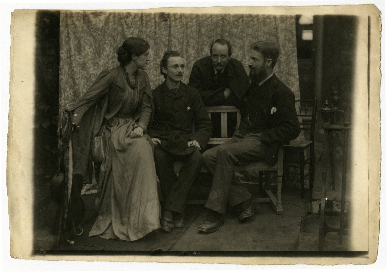 May Morris, H. H. Sparling, Emery Walker en George Bernard Shaw door Emery and Boutall Walter Walker