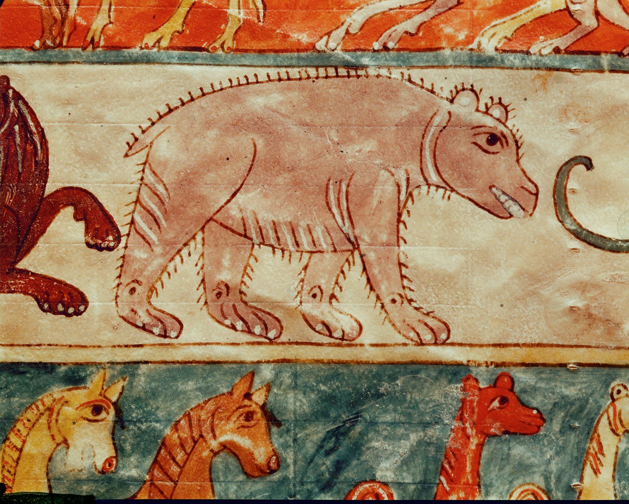 Een beer. Uit de MS Beatus en Apocalipsin door Emeterio the Monk and Nun