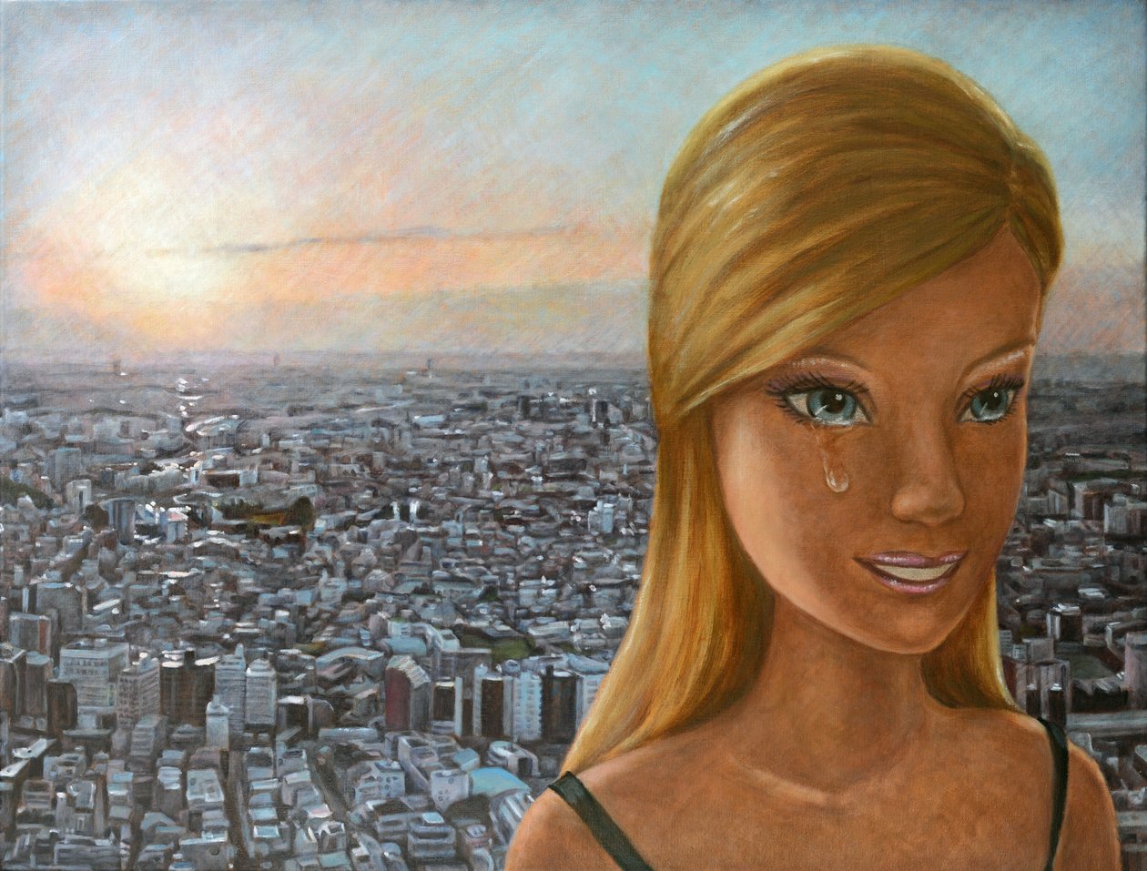 Barbie in de schemering, 2012 (olieverf op doek) door Emiko Aida