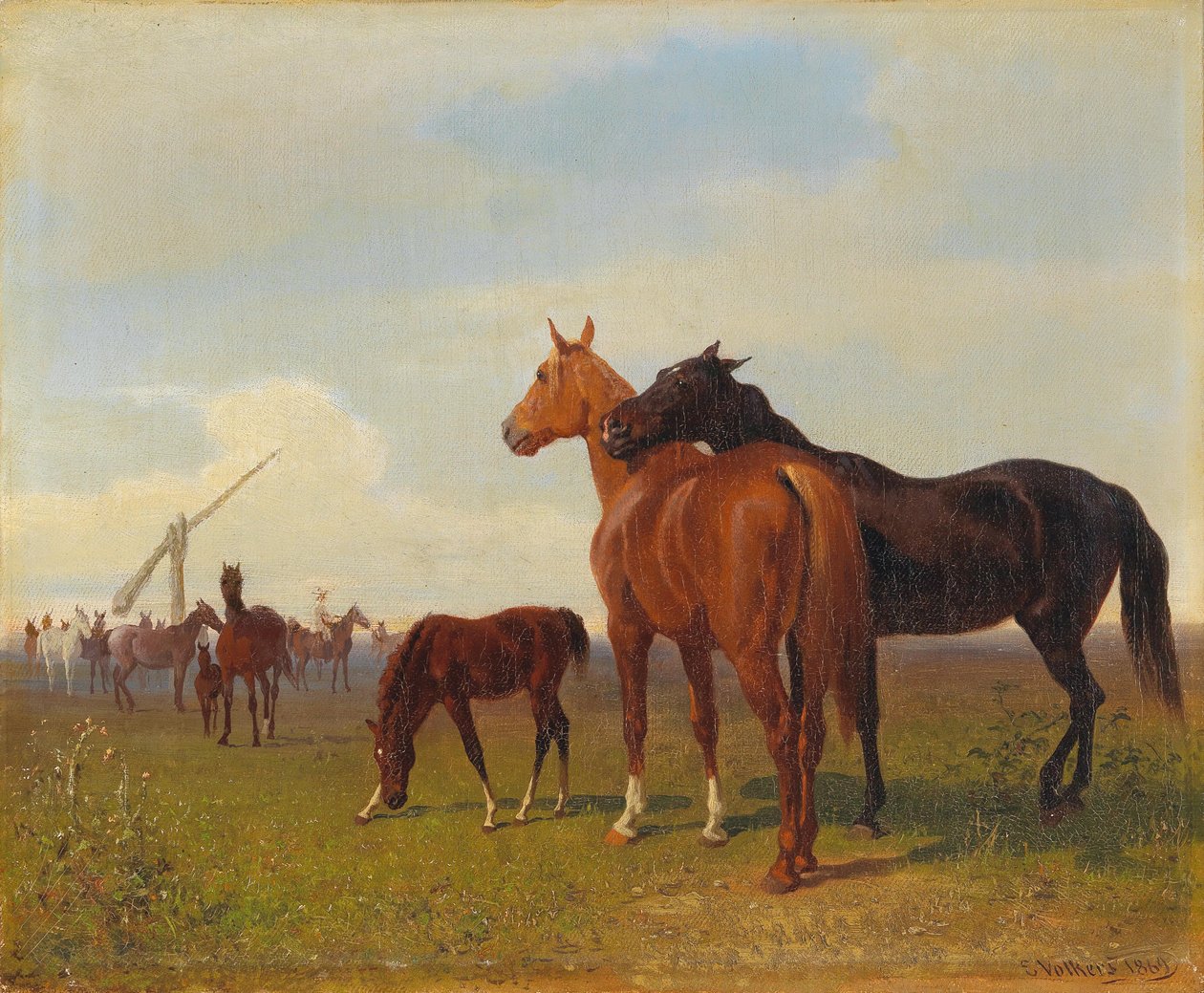 Paarden op de Puszta door Emil Volkers