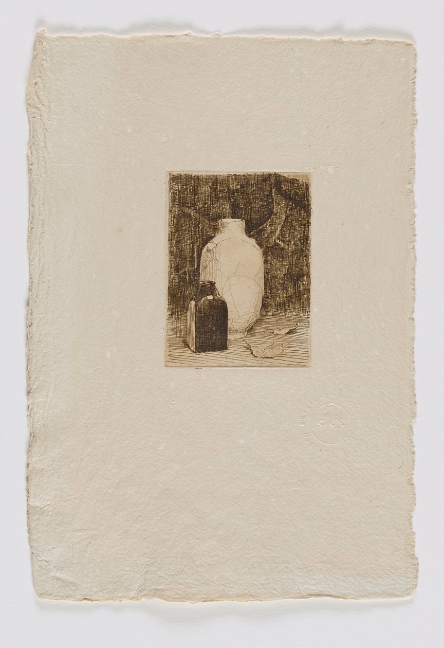 Stilleven met vaas en fles (fm. portfolio) door Emil Carlsen