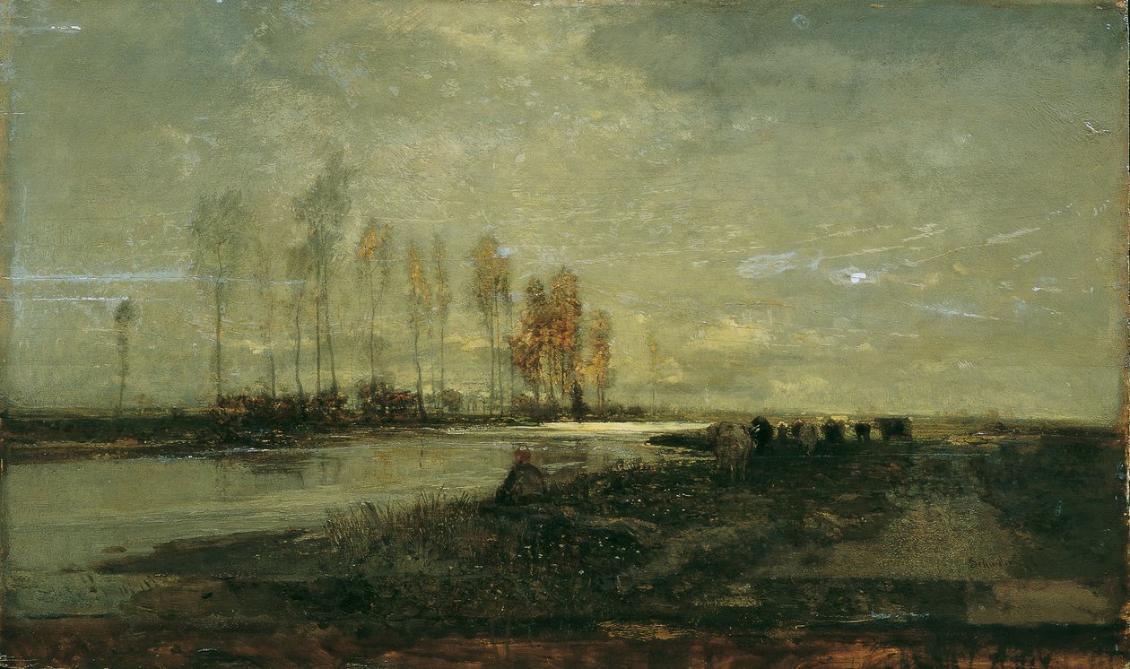 Aan de Thaya bij Lundenburg II door Emil Jakob Schindler
