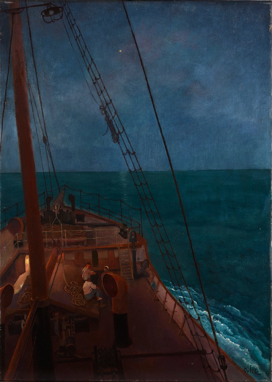 Nachtelijke rit op de Middellandse Zee door Emil Orlik
