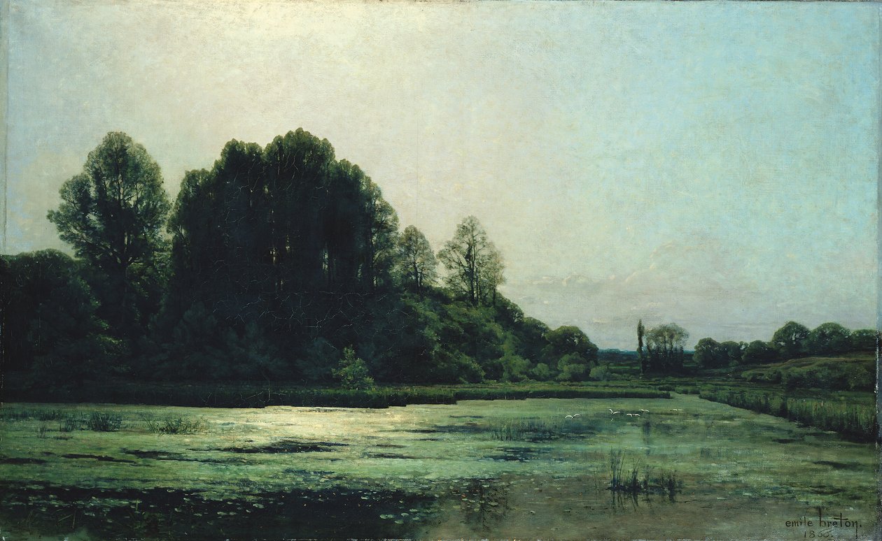Landschap bij Cernay, 1866 door Emile Adelard Breton