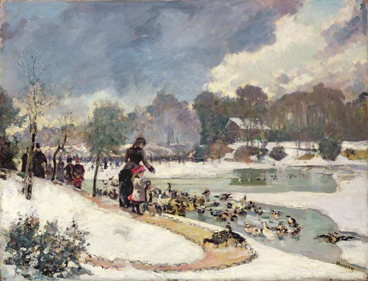 Eenden in het Bois de Boulogne door Emile Antoine Guillier