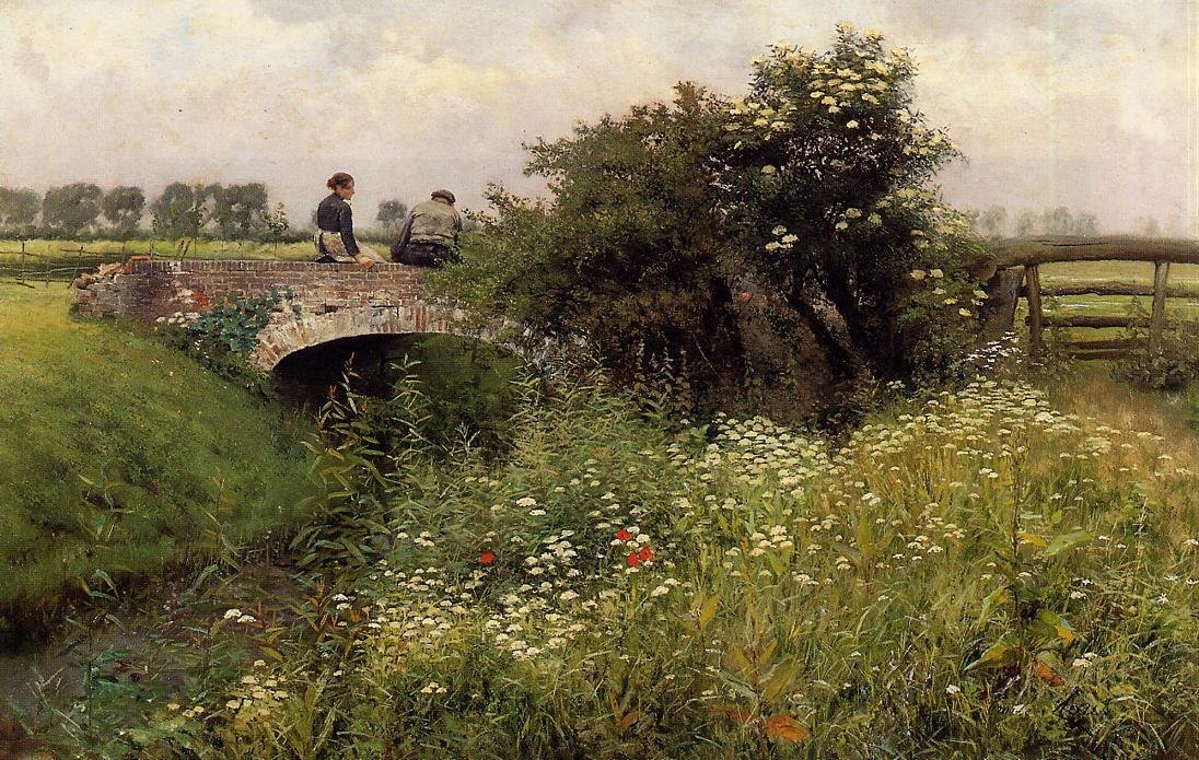 Een Ontmoeting op de Brug door Emile Claus