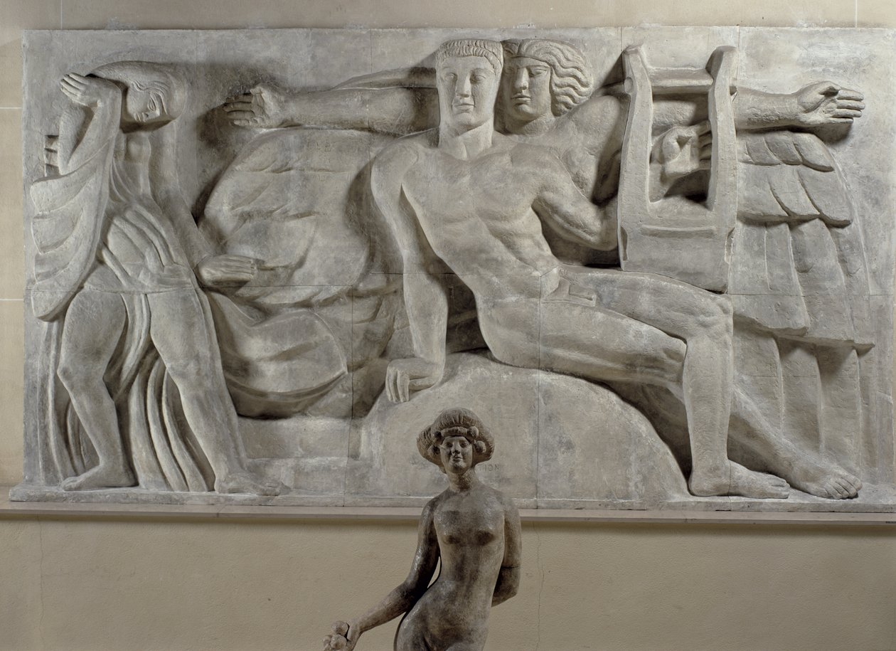 Apollo in meditatie met een muze, 1912 door Emile Antoine Bourdelle