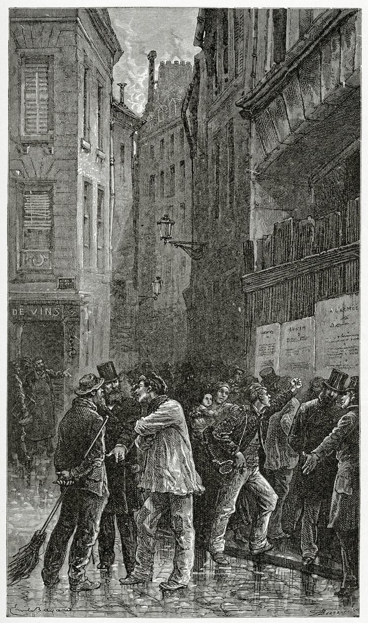 Les Affiches - illustratie uit Histoire d’un crime, 19e eeuw door Emile Antoine Bayard