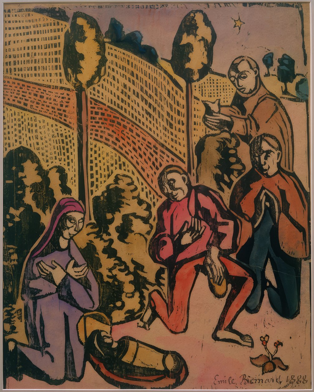 Aanbidding der herders door Emile Bernard