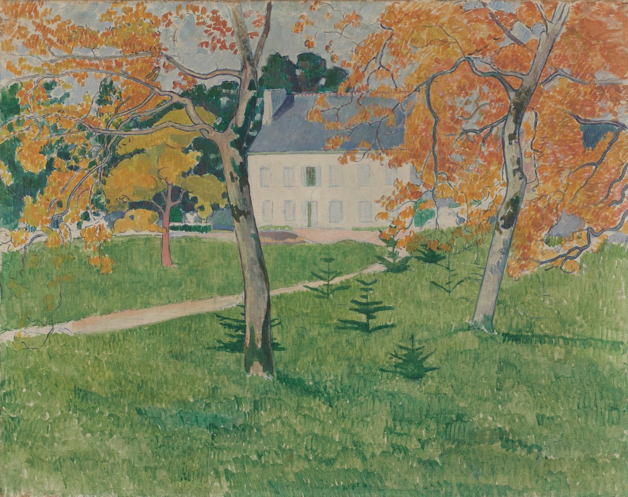 Huis tussen bomen. Pont-Aven, 1888 door Emile Bernard