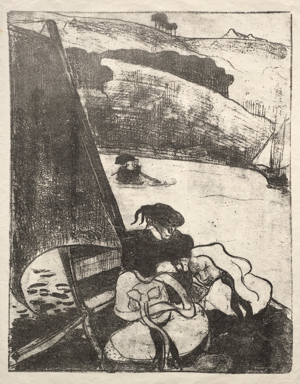 Les Bretonneries: De Terugkeer van de Bedevaart (Le Retour du Pardon) door Emile Bernard