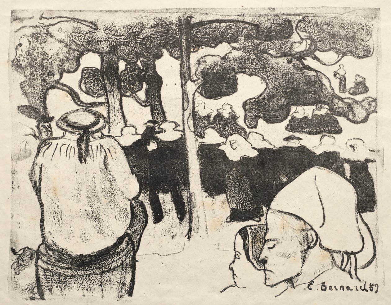 Les Bretonneries: Huwelijk in Bretagne (La Noce en Bretange) door Emile Bernard