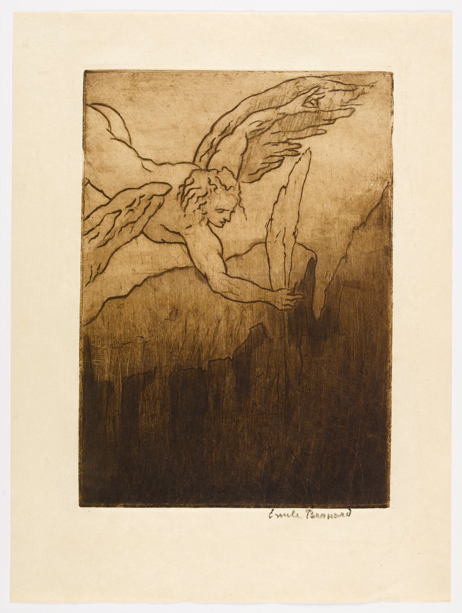 Nr. 6 - „Een veer die aan de vleugel van de aartsengel was ontsnapt, was achtergebleven en rilde, zuiver en wit.” door Emile Bernard