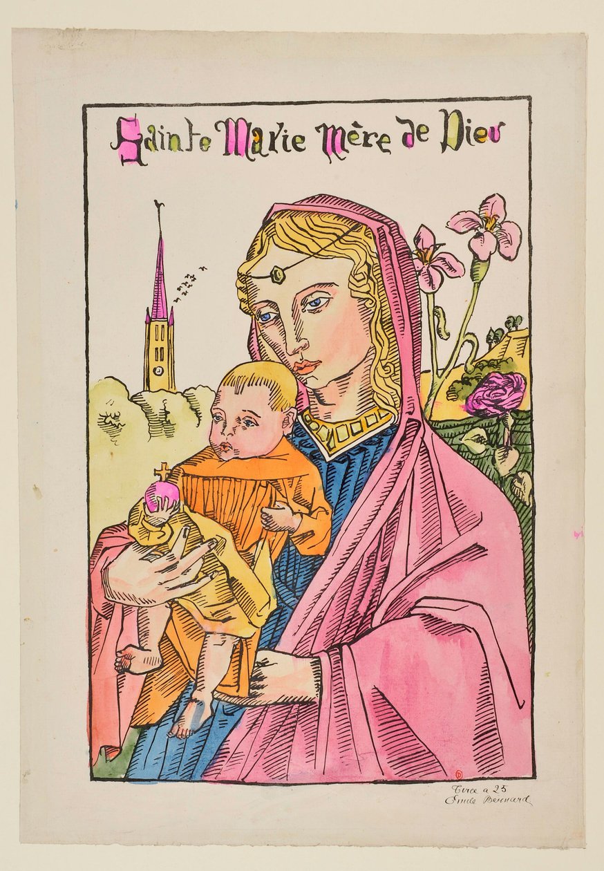 De Heilige Maria, Moeder van God, met de lelie door Emile Bernard