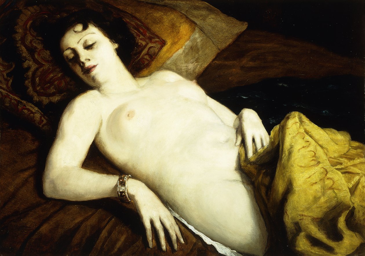 Slapende naakte vrouw met armband door Emile Bernard