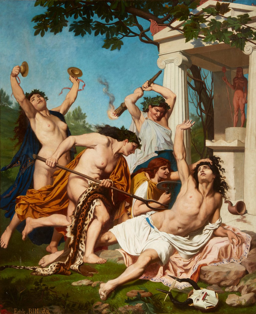 De dood van Orpheus, door Emile Jean Baptiste Philippe Bin door Emile Bin