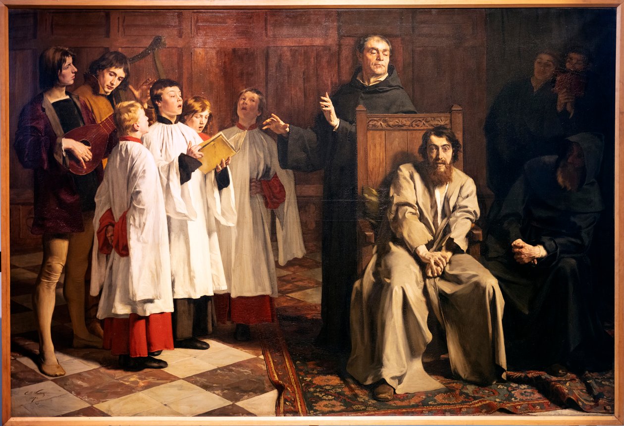 Emile Wauters. Hugo van der Goes in het Rode Klooster. 1872 door Emile Charles Wauters