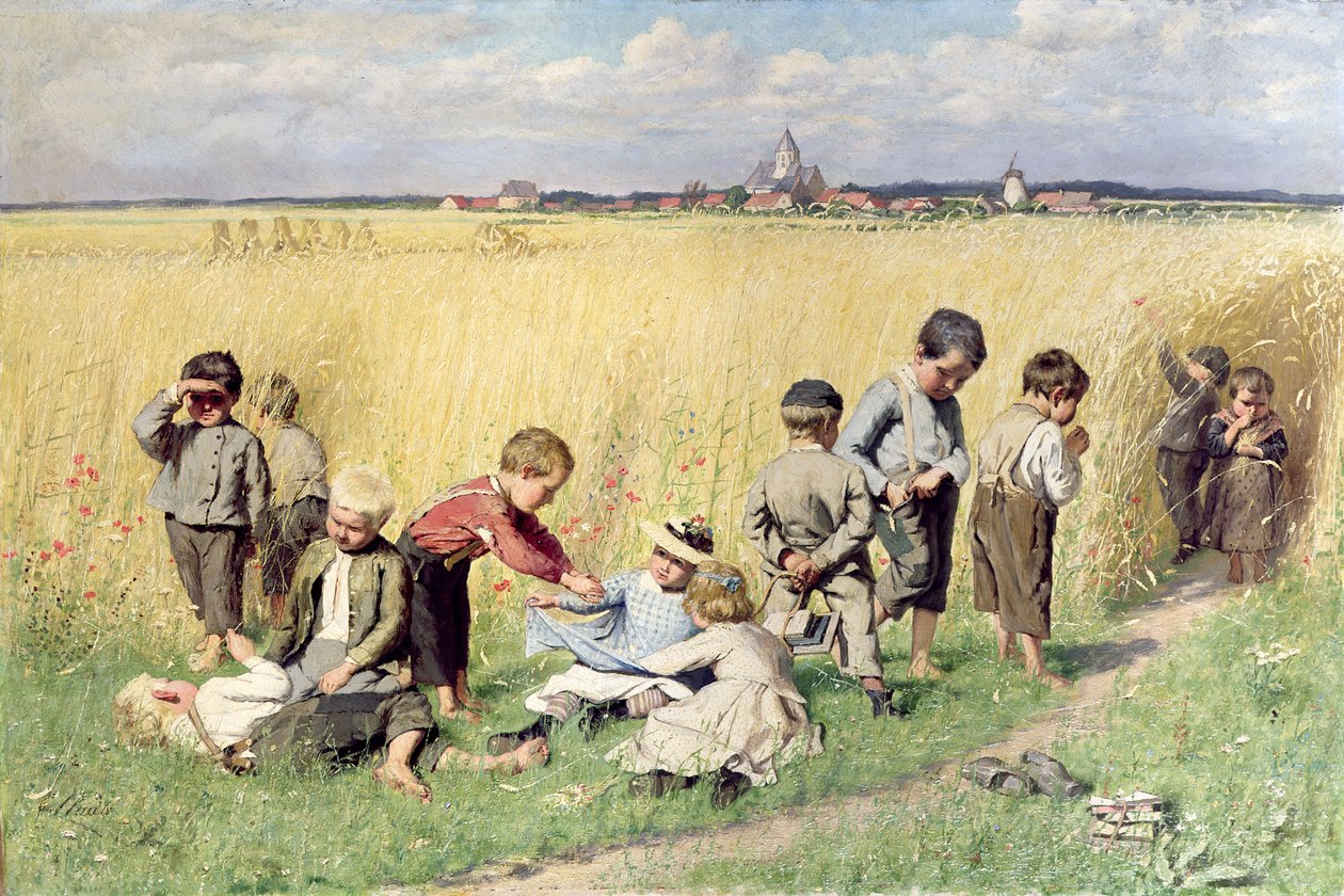 De Route naar School door Emile Claus