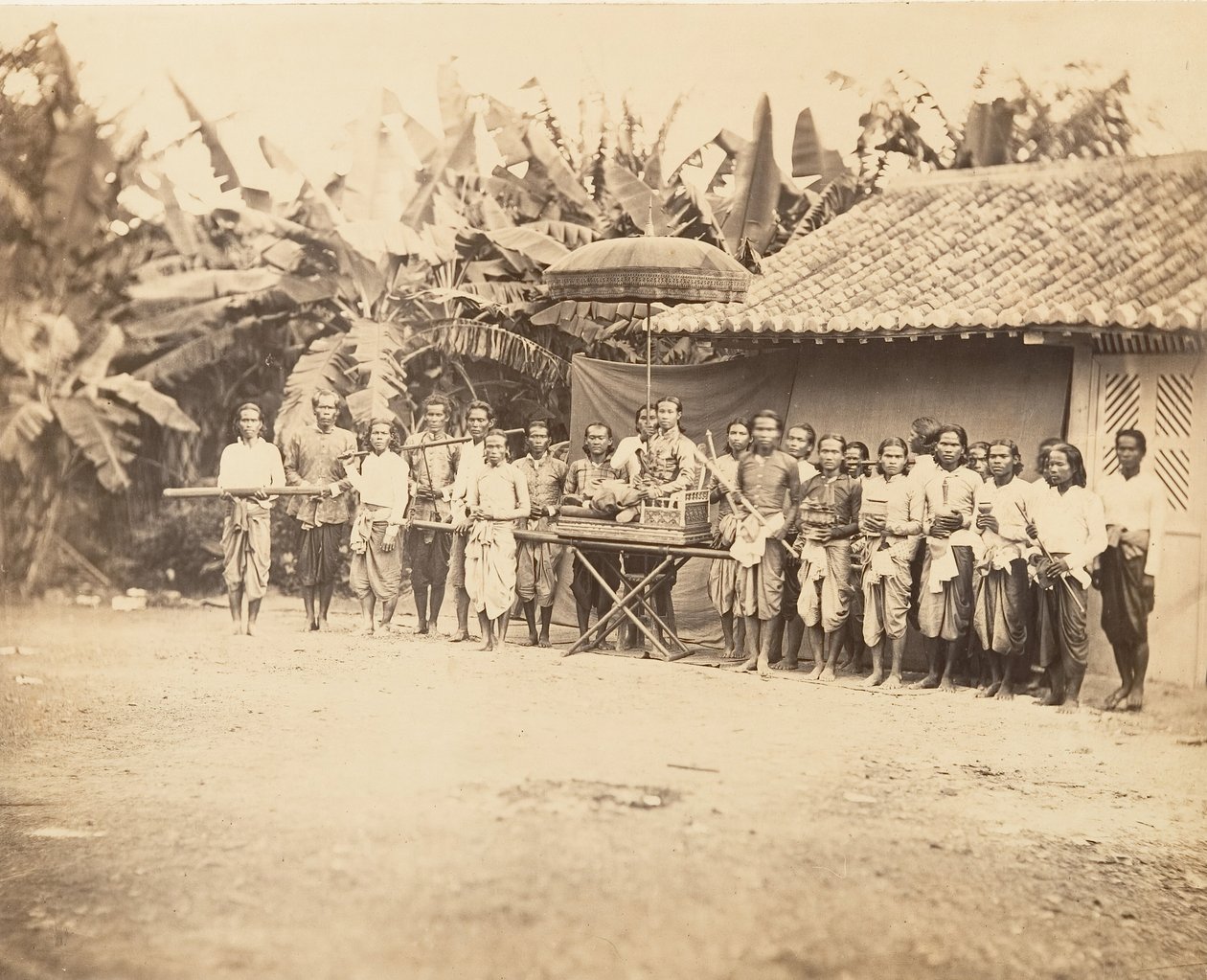 Prins Cambodgien en zijn stoet, 1866 door Emile Gsell