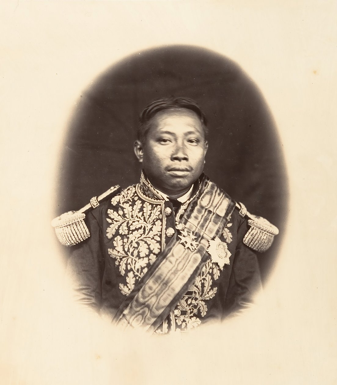 S. M. Norodon, koning van Cambodja, 1866 door Emile Gsell