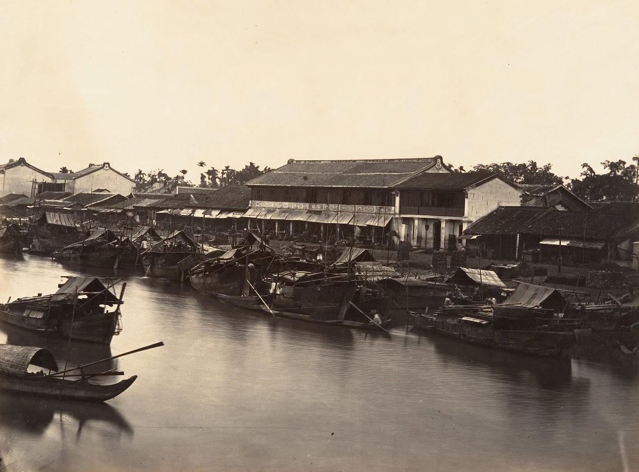 Vue de la Ville Chinoise Cholen Feuille No. 3, Saigon, Cochinchine, 1866 door Emile Gsell