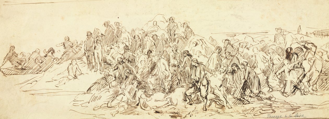 Oversteek van de Loire in oktober 1793 door Emile Jean Horace Vernet